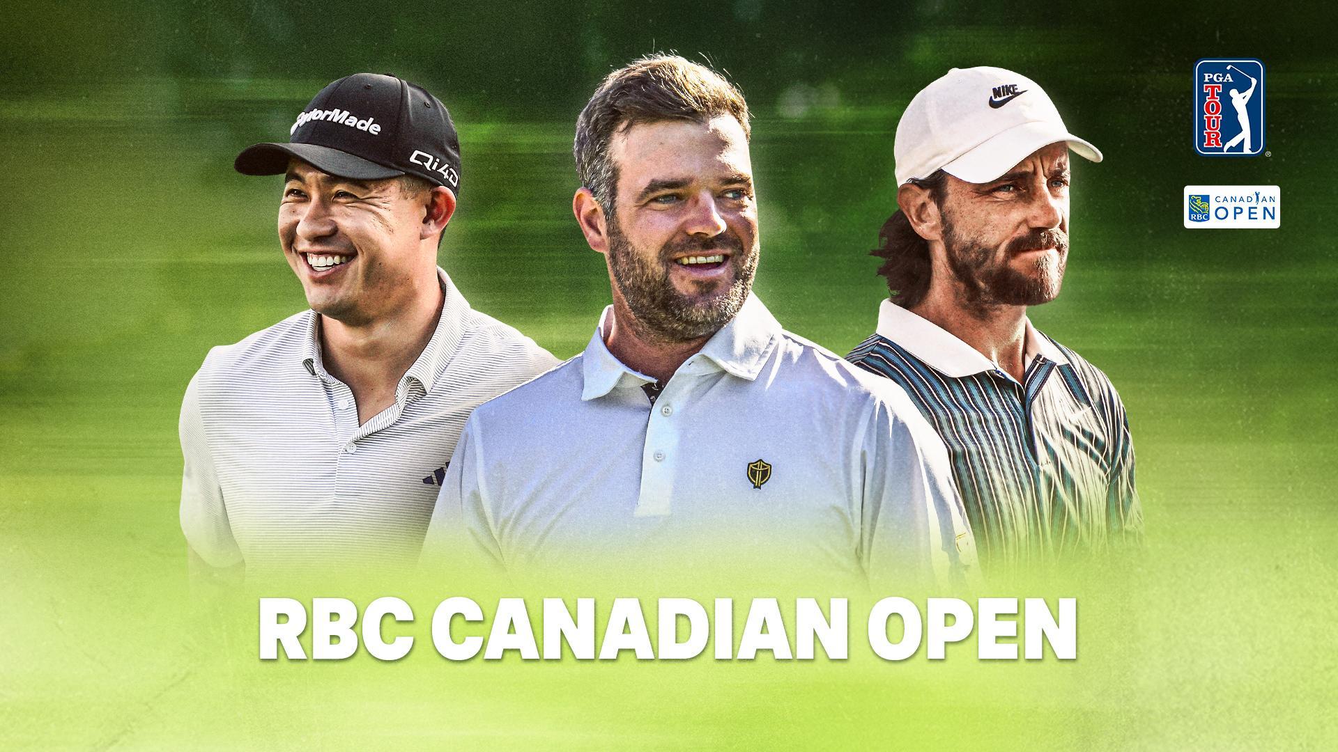 Werbegrafik mit drei Teilnehmern der RBC Canadian Open